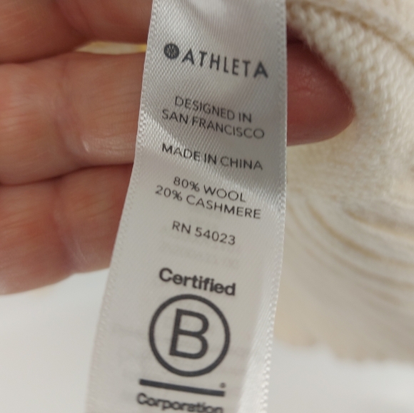 Athleta Wool Cashmere V Neck Long Oversized Sweater Size Medium - Picture 5 of 7